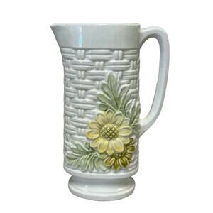 Vintage circa 1970s basketweave pitcher